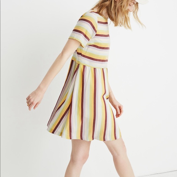 NWOT Madewell Striped Scoop-Back Dress 2 - Picture 3 of 9
